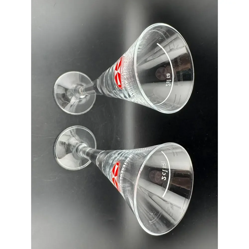 Malteser Kreuz Glass Champagne Flutes, Pair
